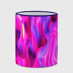 Кружка 3D Pink blue texture, цвет: 3D-синий кант — фото 2