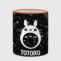 Кружка 3D Totoro glitch на темном фоне, цвет: 3D-оранжевый кант — фото 2