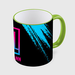 Кружка 3D Lindemann - neon gradient, цвет: 3D-светло-зеленый кант