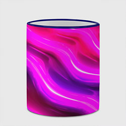 Кружка 3D Розовая объемная абстракция, цвет: 3D-синий кант — фото 2