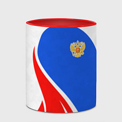 Кружка 3D Герб РФ - white sport, цвет: 3D-белый + красный — фото 2