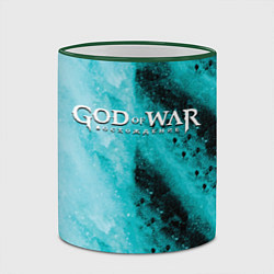Кружка 3D Кратос стиль скандинавия, цвет: 3D-зеленый кант — фото 2