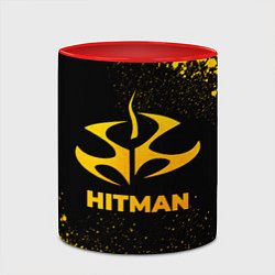 Кружка 3D Hitman - gold gradient, цвет: 3D-белый + красный — фото 2