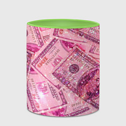 Кружка 3D Дорого богато, цвет: 3D-белый + светло-зеленый — фото 2