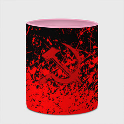 Кружка 3D Ссср в красках серп и молот, цвет: 3D-белый + розовый — фото 2