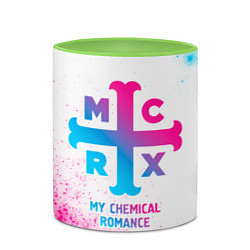 Кружка 3D My Chemical Romance neon gradient style, цвет: 3D-белый + светло-зеленый — фото 2