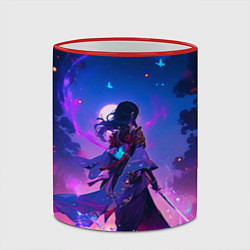 Кружка 3D Шогун Райден - Геншин Импакт, цвет: 3D-красный кант — фото 2