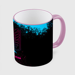 Кружка 3D Attack on Titan - neon gradient, цвет: 3D-розовый кант