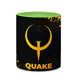 Кружка 3D Quake - gold gradient, цвет: 3D-белый + светло-зеленый — фото 2