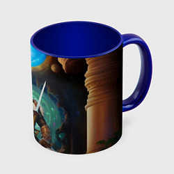 Кружка 3D Гачимучи Билли Харингтон рыцарь, цвет: 3D-белый + синий