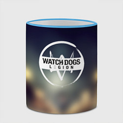 Кружка 3D Watch Dogs легион, цвет: 3D-небесно-голубой кант — фото 2