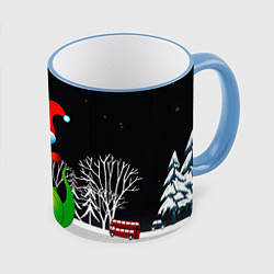 Кружка цветная Дракон в новогоднюю ночь