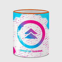 Кружка 3D Ghost of Tsushima neon gradient style, цвет: 3D-оранжевый кант — фото 2