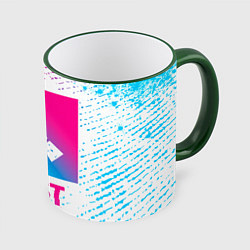 Кружка 3D Rust neon gradient style, цвет: 3D-зеленый кант