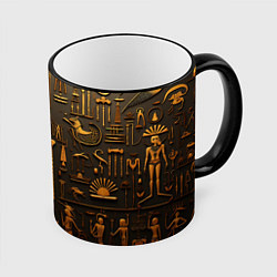 Кружка 3D Арт в стиле египетских письмен, цвет: 3D-черный кант