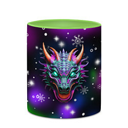 Кружка 3D Неновый дракон, цвет: 3D-белый + светло-зеленый — фото 2
