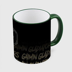 Кружка 3D Gaimin Gladiators style, цвет: 3D-зеленый кант