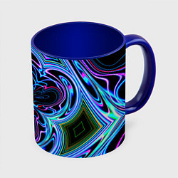 Кружка 3D Абстракция neon, цвет: 3D-белый + синий