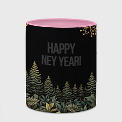 Кружка 3D Happy new year black style, цвет: 3D-белый + розовый — фото 2