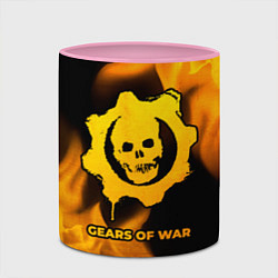 Кружка 3D Gears of War - gold gradient, цвет: 3D-белый + розовый — фото 2