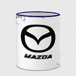 Кружка 3D Mazda speed на светлом фоне со следами шин, цвет: 3D-синий кант — фото 2