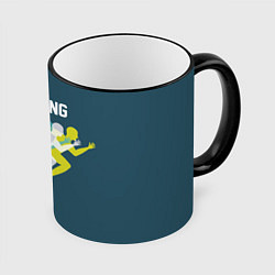 Кружка 3D Бег, цвет: 3D-черный кант