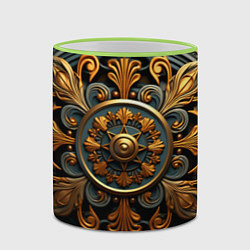 Кружка 3D Круглый орнамент в викингском стиле, цвет: 3D-светло-зеленый кант — фото 2