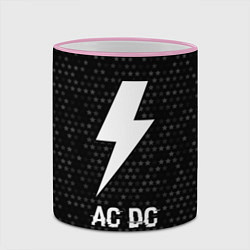 Кружка 3D AC DC glitch на темном фоне, цвет: 3D-розовый кант — фото 2