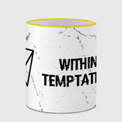 Кружка 3D Within Temptation glitch на светлом фоне по-горизо, цвет: 3D-желтый кант — фото 2
