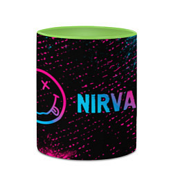 Кружка 3D Nirvana - neon gradient по-горизонтали, цвет: 3D-белый + светло-зеленый — фото 2