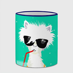 Кружка 3D Лама - альпака на чиле, цвет: 3D-синий кант — фото 2