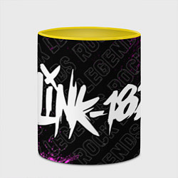 Кружка 3D Blink 182 rock legends по-горизонтали, цвет: 3D-белый + желтый — фото 2