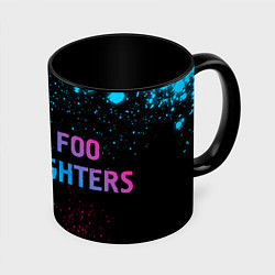 Кружка 3D Foo Fighters - neon gradient по-горизонтали, цвет: 3D-белый + черный