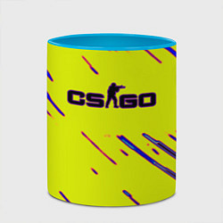 Кружка 3D Counter strike neon yellow, цвет: 3D-белый + небесно-голубой — фото 2