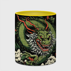 Кружка 3D Символ года зеленый дракон, цвет: 3D-белый + желтый — фото 2