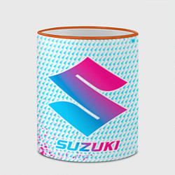 Кружка 3D Suzuki neon gradient style, цвет: 3D-оранжевый кант — фото 2