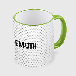 Кружка 3D Behemoth glitch на светлом фоне по-горизонтали, цвет: 3D-светло-зеленый кант