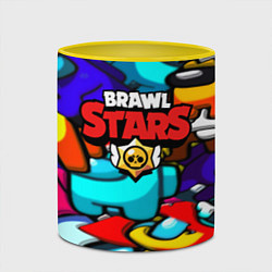 Кружка 3D Brawl stars mobile game brawlers, цвет: 3D-белый + желтый — фото 2