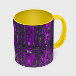 Кружка 3D Фиолетовый металл модерн, цвет: 3D-белый + желтый