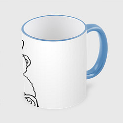 Кружка 3D Игрушечный мишка - лепрекон в шляпе - раскраска, цвет: 3D-небесно-голубой кант