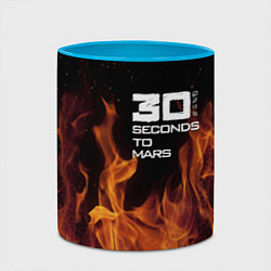 Кружка 3D Thirty Seconds to Mars fire, цвет: 3D-белый + небесно-голубой — фото 2