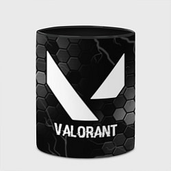 Кружка 3D Valorant glitch на темном фоне, цвет: 3D-белый + черный — фото 2