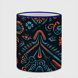 Кружка 3D Абстрактный рисунок в славянском стиле, цвет: 3D-синий кант — фото 2