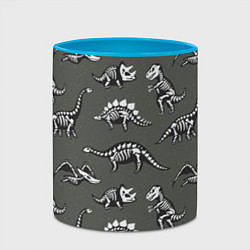 Кружка 3D Динозавры - скелеты, цвет: 3D-белый + небесно-голубой — фото 2