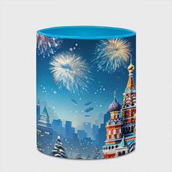 Кружка 3D Новогодняя Москва, цвет: 3D-белый + небесно-голубой — фото 2