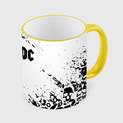 Кружка 3D ACDC rock collection краски черепа, цвет: 3D-желтый кант