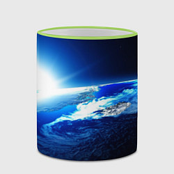Кружка 3D Восход солнца в космосе, цвет: 3D-светло-зеленый кант — фото 2
