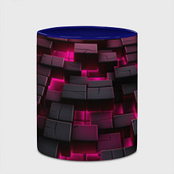 Кружка 3D Фиолетовые и черные камни, цвет: 3D-белый + синий — фото 2
