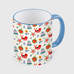 Кружка цветная Рождественские узоры