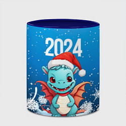 Кружка 3D Дракон зимних праздников, цвет: 3D-белый + синий — фото 2